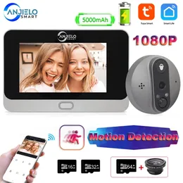 1080p WiFi Wireless Video Türklingel Kamera Tuya Smart Home Apartment WiFi visuelle Gucklochtür Bell Tuya Video Intercom für Home 240430