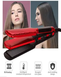 Ceramic Professional 2 in 1 Hair Corrugated Iron Straightener Constant Temperature Hair Crimper Curler Corn Waver Iron3443098