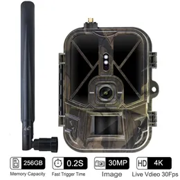 4G 4K 36MP 야생 동물 카메라 앱 비디오 PO Hunting Trail Invisible IR LED 야간 비전 120 탐지 IP66 방수 캠 240423