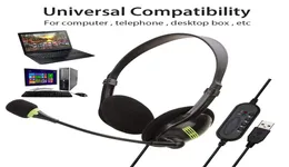 Fone de ouvido USB com microfone para pc game call center office fotphones
