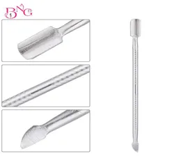 Bng 10pcs rimodellamento della cuticola d'argento a doppia spinta push per cuticola per chicla di manicure strumento per la cura delle unghie in acciaio inossidabile Nagelriem Pusher4230340