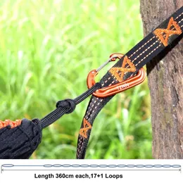 Hammocks 2PCS of Hammock Straps and Belts Parachute Hamac Garden Rope Hanging Hammac Tree 360cm Length straps