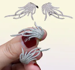 Godki zarif ünlü tasarım yaprağı tam mircu döşeli mikrol zirkonya düğün küpe moda mücevherleri64122632805284