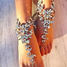 Stonefans 1pcs Геометрический кристаллический пальцы в босой штуке босой аксессуары летние бого сандалового браслета для женщин 240511