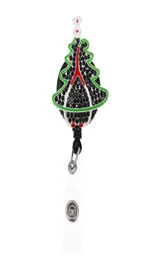 Fashion Style Key Rings Weihnachtsbaum Stethoskop Strass einverrückter ID -Halter für Krankenschwester Name Accessoires Abzeichen Rolle mit All9732031