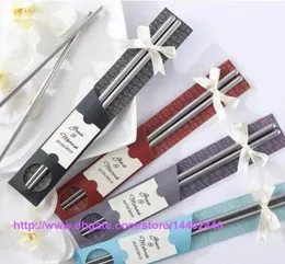 100Pairslot 200pcs East Meets West Stainless steel chopsticks Chinese style wedding Wedding Function favors gifts DHL FEDEX Fre7299357