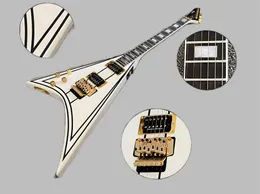 黒いストライプ付きの左エレクトリックギターのピュアホワイト金の部分が象徴されていますhh picku