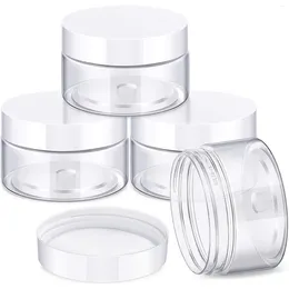 Depolama Şişeleri 4pcs Krem Kavanoz 30G/1oz Geniş Ağız Kaçak Dövüşü Plastik Konteyner Kavanozları Seyahat Yüz Kremleri Yağları Tedaviler DIY