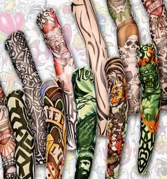 12pcs mischen elastische falsche temporäre Tattoo -Ärmel 3D -Kunstdesigns Körperarm -Beinstrümpfe Tatoo Cool Männer Frauen 2017 New3592169