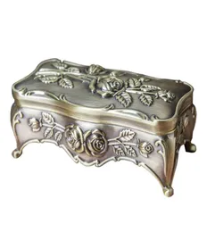 2022 Vintage emaljerad rektangulär samlarobjekt smycken Trinket Box for Women Rose Flower Storage Boxes Organizer Keepsake Gift Case6022750