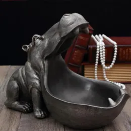 Hippopotamus Statue Home Decoration Resin Artware Sculpture Sculpture Statue Decor Decor Straige Desk Descoration Accessories Ornament T202731229