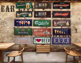 Beer Tin Sign Car Plate License Vintage Shabby Pub Bar Wall Plaques Posters Restaurant Rome Decor Metal Hanging Paintingsa1761607