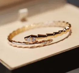 2024 Luxusqualität Klassische Diamanten -Bangelstil -Schlangenarmband mit Diamond eröffnet Designer Schmuck Bijoux für Lady berühmte Hochzeitsfeier Have Box PS4898 Q5