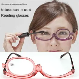 Sunglasses Rotating Magnifying Glasses Make Up Reading Glass Makeup For Farsightedness Presbyopia Eyeglasses 1.0- 4.0
