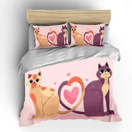 Set di biancheria da letto simpatico cartone animato coppia di animali da letto matrimoniale set da letto di lussuoso tessile europeo