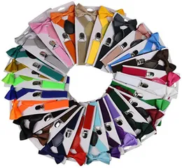 Belt Bowtie Set Candy Color Kids Suspenders With Bow Tie Justerbara flickor pojkar hängslen Hela 26 Designs Party Supplies IIA83865796
