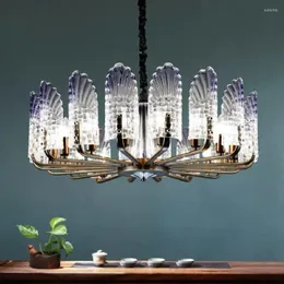 Lampadari in cristallo europeo in vetro di lusso Luxury lampadario soggiorno decorazione della villa fogli lampade el lobby.