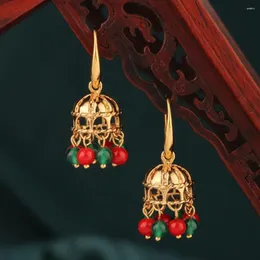 Dangle Earrings Fashion Vintage Simple Exotic Fringe Green And Red Handmade Earring Original Jewelry For Women Gift