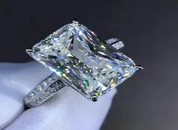 2020 New Fashion Big Square Crystal Stone Women Wedding Bridal Ring Luxury Engagement Party Anniversary Gift Large Rings7416771
