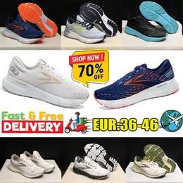 2024 Ny stil löpskor Brooks för män Kvinnor Glycerin 20 Sneak Hyperion Tempo Triple Black White Navy Blue Grey Mens Outdoor Sports Shoes Low Price Big Size