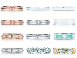 sterling Silver Plain Ring Diamond Double T السيدات المفضلة هدية عيد الميلاد المجوهرات الصين بالجملة 3690382