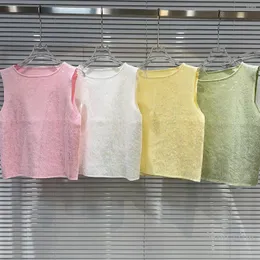 Женские танки 2024 Summer Sweet Girl Candy Color Searniend Searniend Theckemed Fabric Rooveless Tank для женщин Y2K Top