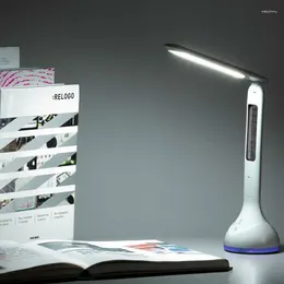 Table Lamps Led Desk Lamp Light Foldable Dimmable With Calendar Temperature Alarm Clock Atmosphere Colors Changing Book