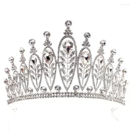 Hair Clips Baroque feminina folhas de shinestone Crown Wedding Party Tiara