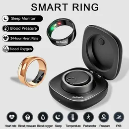 2024 Smart Ring Health Monitor dla mężczyzn Bluetooth ciśnienie krwi tętno Monitor snu IP68 Wodoodporny na iOS Android 240423