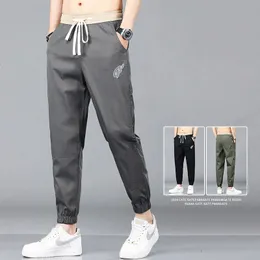 Summer Mens Soft Lyocell Fabric Jogger Pants Casual Male Thin Harajuku Cargo Harem Korean Hip Hop Sweatpants Trousers Plus Size 240429