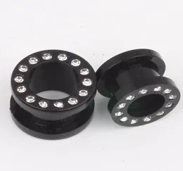 Ear Piercing F39 50pcslot mix312mm Arylic Body Piercing Smycken UV Black Crystal Ear Plug Flesh Tunnel8454924