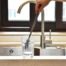 2024 Silikon Kupa Fırçası Süt Şişe Temizleme Fırçası Uzun saplı Su Şişeleri Temizleyici Cam Kupa Temizleme Fırçası Mutfak Temizlik Araçları- İçin