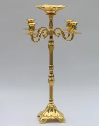 Verkauf von 65 cm Gold Finish Candelabra mit Flower Bowl5arms Weddings Event Kerzenhalter Herzstück Candelabrum3715979