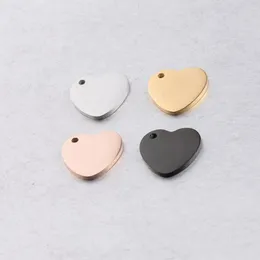Charms 5Pcs 15mm Heart Mirror Polish 304 Stainless Steel Blank Stamping Pendants Tags Diy Jewelry Findings Accessoires
