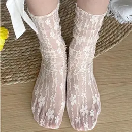 Women Socks Thin Stockings Sexy Lace Mesh Fishnet Transparent Stretch Elasticity Ankle Net Yarn 1pair 2pcs