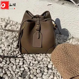 Bag Oln Brand Damen Fashion Bucket Echte Leder -Designer -Umhängetaschen für Frauen Little Lippenstift Crossbody Handtasche 2024