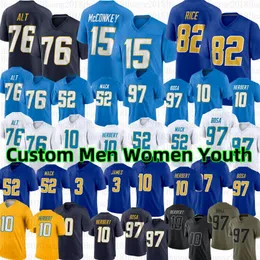 Maglie da calcio Justin Herbert Joey Bosa Derwin James Jr Khalil Mack Austin Ekeler Keenan Allen