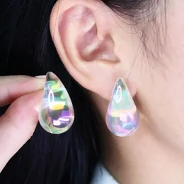 Dangle Ohrringe farbenfrohe Wassertropfen Koreanisch unregelmäßiger großer Bolzen Vintage Teardrop