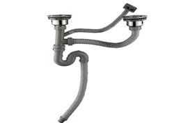 Kitchen Faucets Sink Double Drain Pipe Sbend Plastic Joint07687403