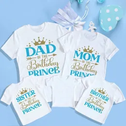 Birthday Family Matching Clothes Tshirt for Boys Party Dad Mom Sister Brother and Me Style Top 240418