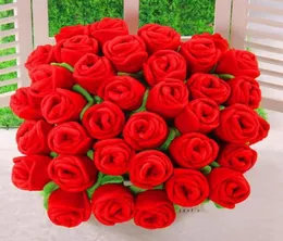 Säljer Plush Flower Artificial Rose fylld Toy Cartoon Fake Flowers Curtain Buckle Party Wedding Home Decor7566553