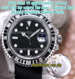 Eternity NF 2021 V4 Обновление версии Diamond Inlay 904L Steel ETA 2824 SA2824 Автоматическая черная 116610 мужские мужские часы с бриллиантами w8097857