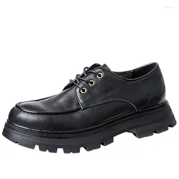 Sıradan Ayakkabı Retro Yuvarlak Toe Deri Erkek Ayakkabı İngiliz Tarzı Kalın Alt El Yapımı İşadamı Erkekler İçin Lüks Oxfords