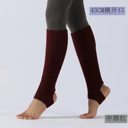 Mulheres meias 2024 estilo coreano de dança latina vínculos de malha protetora botas de lã Longo aquecedores retos de empilhamento de pilha de curry de curry de abertura branca