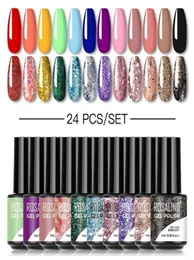 Rosalind Gel Politur Set Glitzer halb permanenter Hybridgel Lack benötigen Lackbasis -Decknägel Kunst für Nagellack Kit 22053128430287