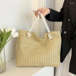 Bolsas de ombro de ombro de grande capacidade garotas feitas à mão, bolsa de palha de palha compra de estilo boêmio