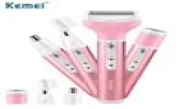 Kemei KM-6637 Electric Shaver 4 i 1 uppladdningsbara kvinnor Hårborttagningsmaskin Epilator Eyebrow Nose Trimmer Razor7442697