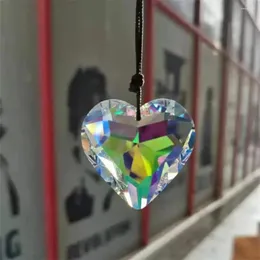 Dekorativa figurer Fake Pendant Multi-Angle Cutting 3D Heart Sun Catcher Prismor Hemdekorationskronor Droppar för bröllopscentrum