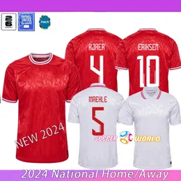 2024 Denmark Soccer Jerseys 24/25 Kjaer Maehle Christensen Jensen National Elem