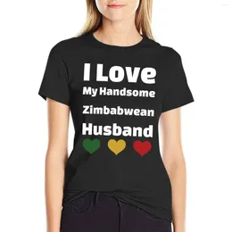 Kvinnors polos jag älskar min stiliga zimbabwiska make - zimbabwe t -shirt överdimensionerade kvinnliga söta kläder kvinnor grafik t skjortor